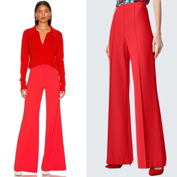 ALICE & OLIVIA Dylan High Waist Wide Leg Pants (10) - Picture 3 of 5